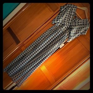 Charming Charlie, maxi dress, blue & white, size S